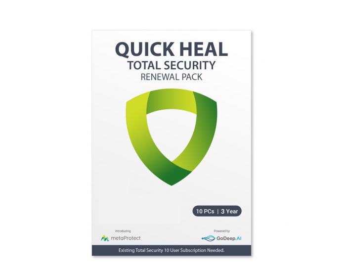Quick Heal Total Upgrade (Renewal) 
10 PCs 3 Years (Single Key)