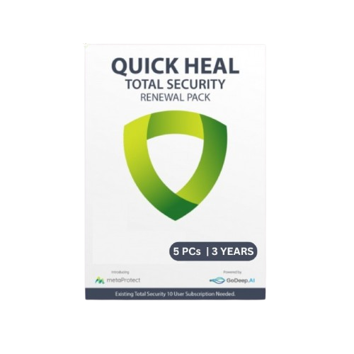 Quick Heal Total Upgrade (Renewal) 
5 PCs 3 Years (Single Key)